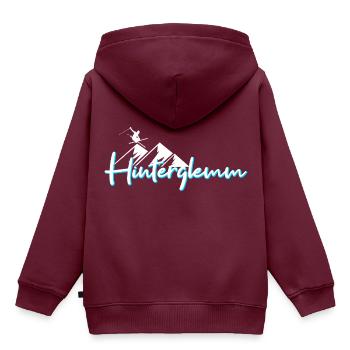 Saalbach Hinterglemm - Kinder Premium Organic Hoodie - Burgunderrot - Hinten - AI Model Kid Female (0cm)