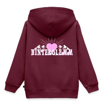 Saalbach Hinterglemm - Kinder Premium Organic Hoodie - Burgunderrot - Hinten - AI Model Kid Female (0cm)