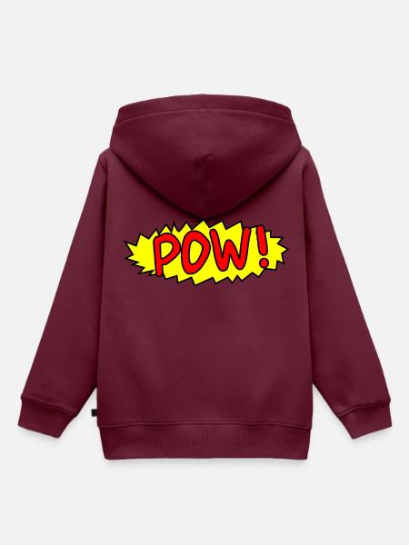 Pow - Kinder Premium Organic Hoodie - Burgunderrot