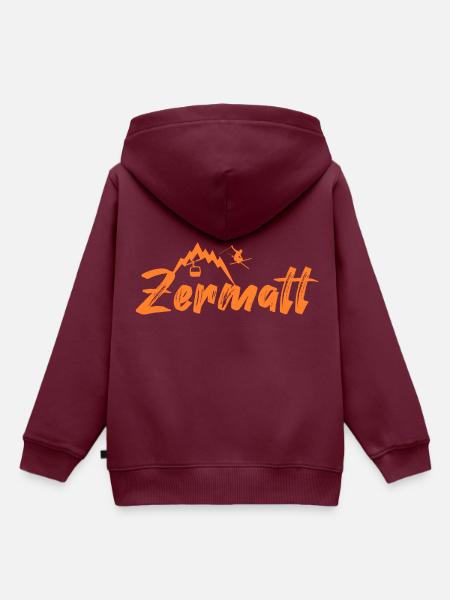 Zermatt - Kinder Premium Organic Hoodie - Burgunderrot
