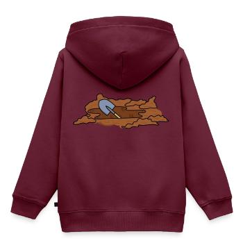 Strassenbau Tiefbau Baustelle - Kinder Premium Organic Hoodie - Burgunderrot - Hinten - AI Model Kid Female (0cm)