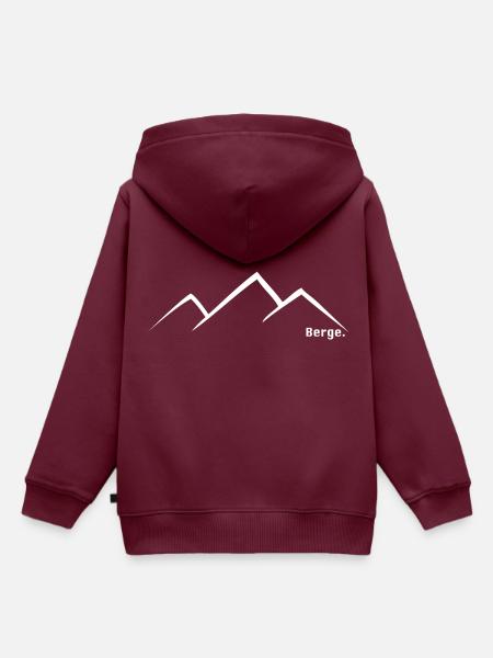 Berge Mountains Bergkette - Kinder Premium Organic Hoodie - Burgunderrot