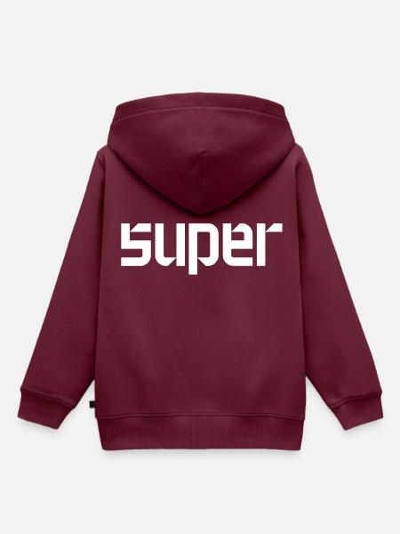 super - Kinder Premium Organic Hoodie - Burgunderrot