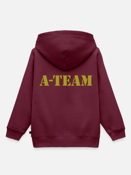 A-Team - Kinder Premium Organic Hoodie - Burgunderrot