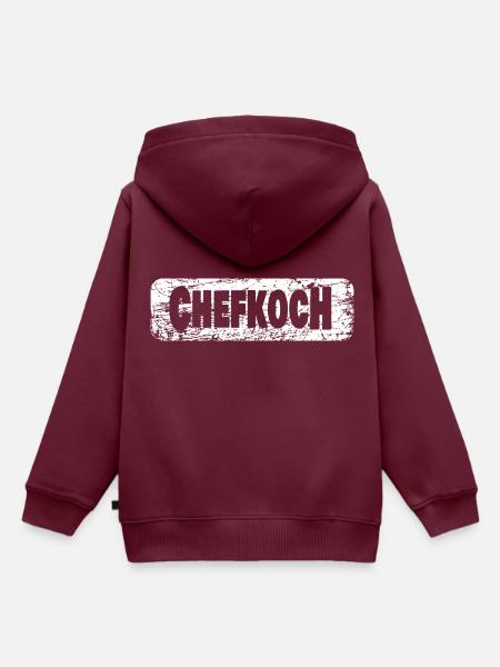 Chefkoch - Kinder Premium Organic Hoodie - Burgunderrot