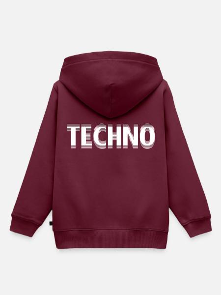 Techno - Kinder Premium Organic Hoodie - Burgunderrot