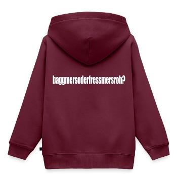fränkisch franken mittelfranken sprüche - Kinder Premium Organic Hoodie - Burgunderrot - Hinten - AI Model Kid Female (0cm)