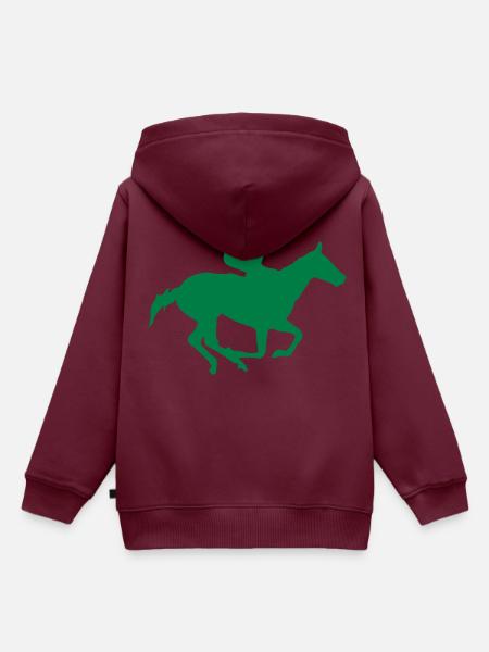 Pferderennen Pferd - Kinder Premium Organic Hoodie - Burgunderrot