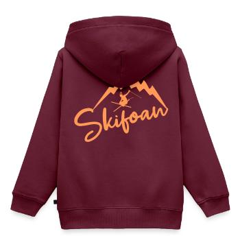 Skifahrer - Kinder Premium Organic Hoodie - Burgunderrot - Hinten - AI Model Kid Female (0cm)