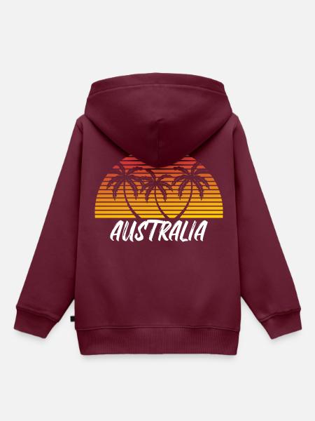 Australia - Kinder Premium Organic Hoodie - Burgunderrot