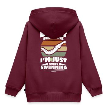Schwimmen Bademeister Schwimmkurs Freibad Geschenk - Kinder Premium Organic Hoodie - Burgunderrot - Hinten - AI Model Kid Female (0cm)