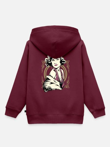 Flappers Mädchen VIOLETT - Kinder Premium Organic Hoodie - Burgunderrot