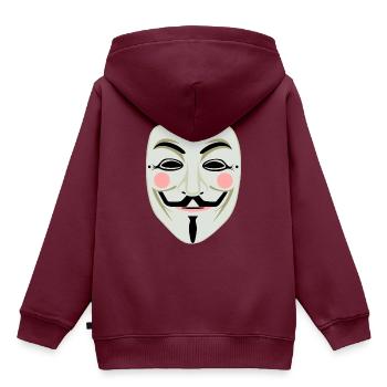 Anonymous - Kinder Premium Organic Hoodie - Burgunderrot - Hinten - AI Model Kid Female (0cm)