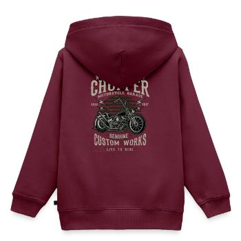 Chopper - Kinder Premium Organic Hoodie - Burgunderrot - Hinten - AI Model Kid Female (0cm)