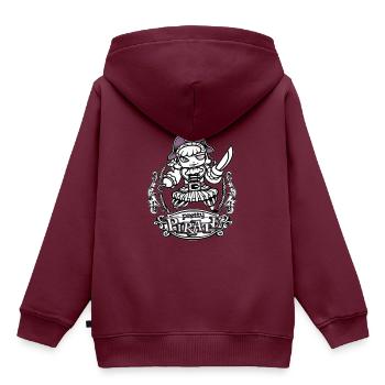 Pretty Pirate s/w - Kinder Premium Organic Hoodie - Burgunderrot - Hinten - AI Model Kid Female (0cm)