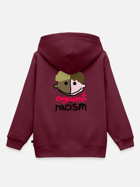 against racism - Kinder Premium Organic Hoodie - Burgunderrot