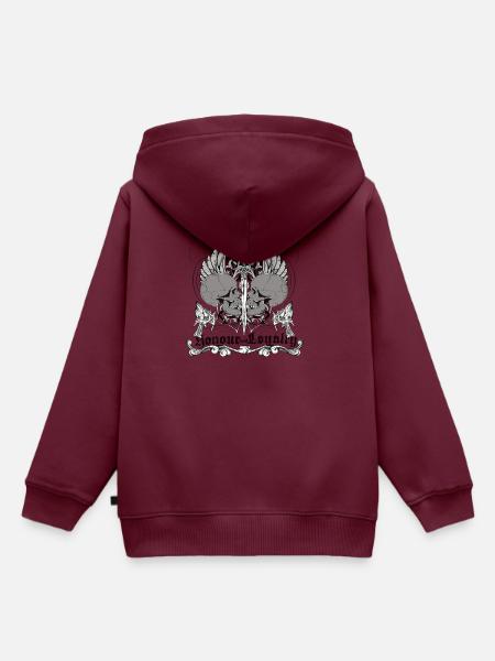 nonour and loyalty - Kinder Premium Organic Hoodie - Burgunderrot