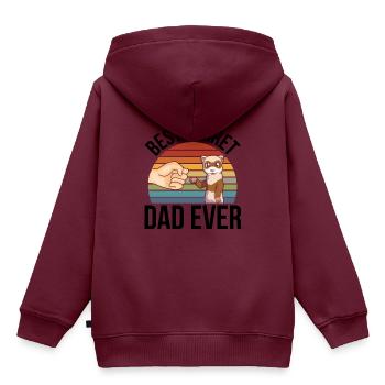 Frettchen - Kinder Premium Organic Hoodie - Burgunderrot - Hinten - AI Model Kid Female (0cm)