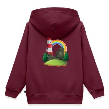 Leuchtturm, internationaler Leuchtturm Tag - Kinder Premium Organic Hoodie - Burgunderrot - Hinten - AI Model Kid Female (0cm)