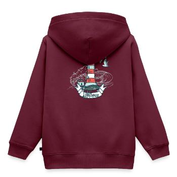 Leuchtturm, internationaler Leuchtturm Tag - Kinder Premium Organic Hoodie - Burgunderrot - Hinten - AI Model Kid Female (0cm)