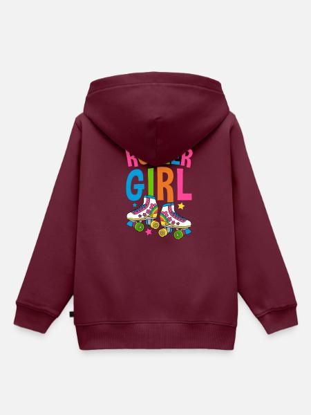 Roller Girl / Inline Skating, Rollschuhe - Kinder Premium Organic Hoodie - Burgunderrot