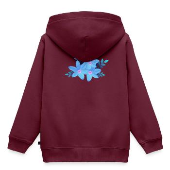 Tropische Blüten - Blumen - Flora - Afrika - Kinder Premium Organic Hoodie - Burgunderrot - Hinten - AI Model Kid Female (0cm)