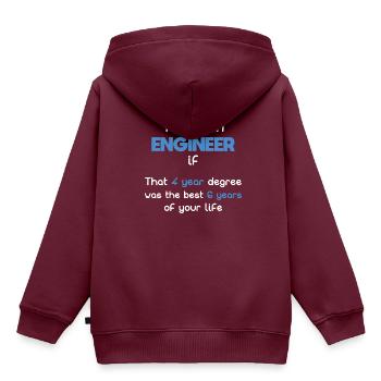 Ingenieur Studium beste Leben - Kinder Premium Organic Hoodie - Burgunderrot - Hinten - AI Model Kid Female (0cm)