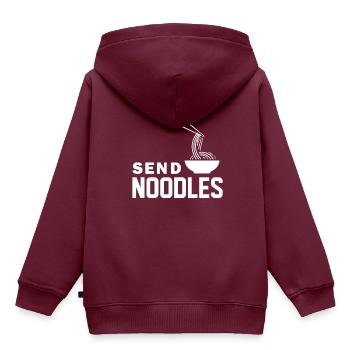 Send Noodles Ramen - Kinder Premium Organic Hoodie - Burgunderrot - Hinten - AI Model Kid Female (0cm)
