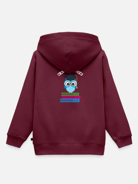 Student Wissen - Kinder Premium Organic Hoodie - Burgunderrot