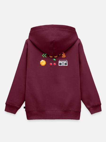 80er Jahre - Kinder Premium Organic Hoodie - Burgunderrot