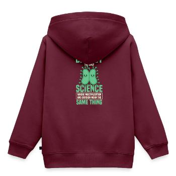 Biologie : Biologie die einzige Wissenschaft - Kinder Premium Organic Hoodie - Burgunderrot - Hinten - AI Model Kid Female (0cm)