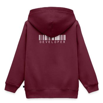 Programmierer - Kinder Premium Organic Hoodie - Burgunderrot - Hinten - AI Model Kid Female (0cm)