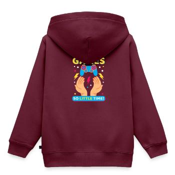 So many Games! Lustiges Gamer Geschenk - Kinder Premium Organic Hoodie - Burgunderrot - Hinten - AI Model Kid Female (0cm)