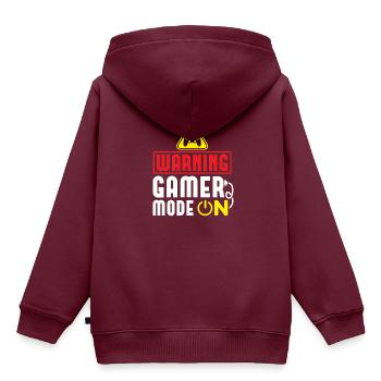 Gamer Mode ON! Lustiges Gamer Geschenk - Kinder Premium Organic Hoodie - Burgunderrot - Hinten - AI Model Kid Female (0cm)