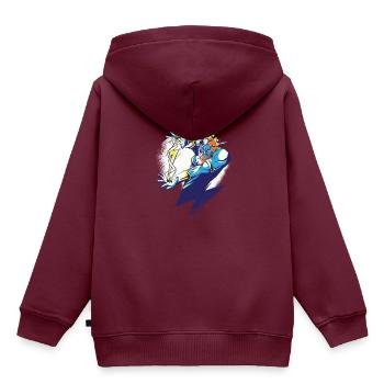 Zeus Gottheit - Kinder Premium Organic Hoodie - Burgunderrot - Hinten - AI Model Kid Female (0cm)