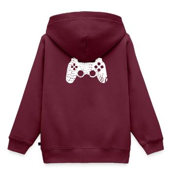 Controller - Kinder Premium Organic Hoodie - Burgunderrot - Hinten - AI Model Kid Female (0cm)