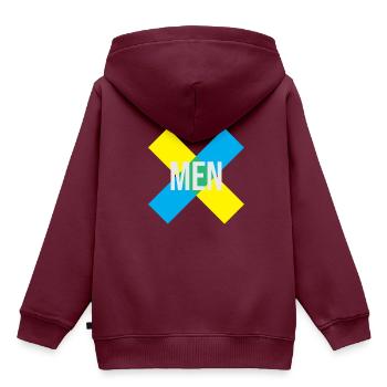 Männer - Kinder Premium Organic Hoodie - Burgunderrot - Hinten - AI Model Kid Female (0cm)