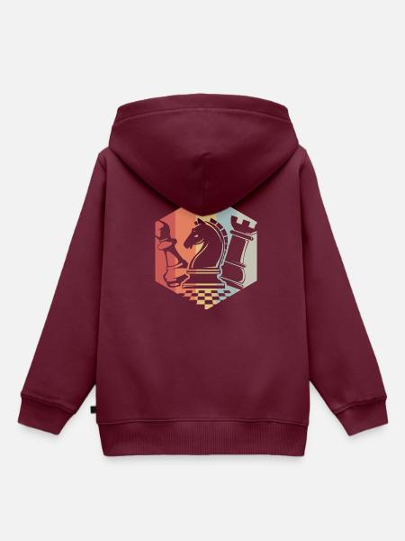 Retro Schach - Kinder Premium Organic Hoodie - Burgunderrot