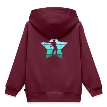 Floss Dance - Kinder Premium Organic Hoodie - Burgunderrot - Hinten - AI Model Kid Female (0cm)