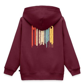 Madrid - Kinder Premium Organic Hoodie - Burgunderrot - Hinten - AI Model Kid Female (0cm)