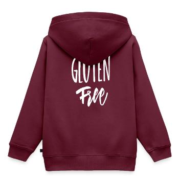 GLUTEN FREE - Kinder Premium Organic Hoodie - Burgunderrot - Hinten - AI Model Kid Female (0cm)