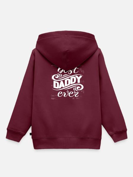 BEST DADDY EVER - Kinder Premium Organic Hoodie - Burgunderrot