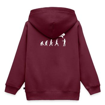 Evolution - Kinder Premium Organic Hoodie - Burgunderrot - Hinten - AI Model Kid Female (0cm)