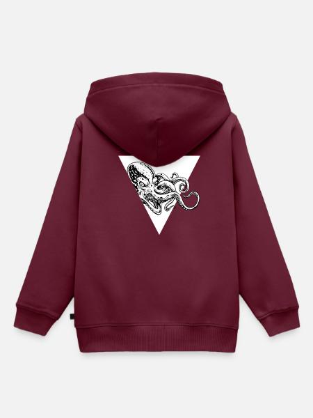 Oktopus - Kinder Premium Organic Hoodie - Burgunderrot