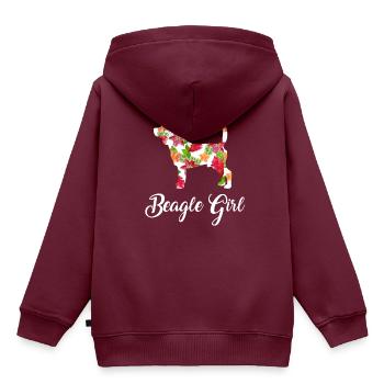 Beagle - Kinder Premium Organic Hoodie - Burgunderrot - Hinten - AI Model Kid Female (0cm)
