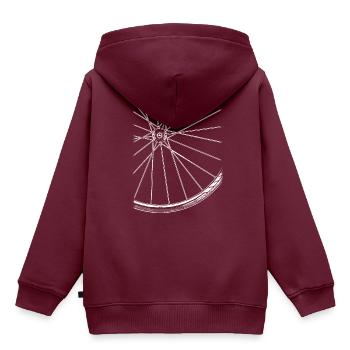 Fahrrad Speichen Motiv Radfahrer Bike - Kinder Premium Organic Hoodie - Burgunderrot - Hinten - AI Model Kid Female (0cm)
