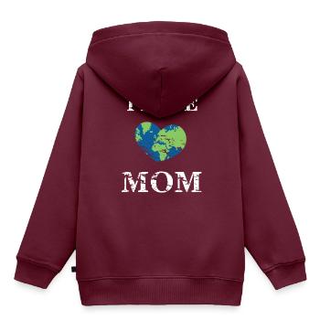 Mutter Erde - Kinder Premium Organic Hoodie - Burgunderrot - Hinten - AI Model Kid Female (0cm)