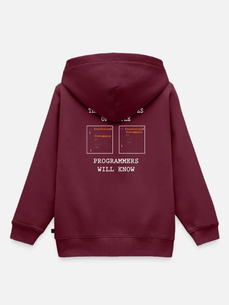 Zwei Arten Von Programmierer - Kinder Premium Organic Hoodie - Burgunderrot