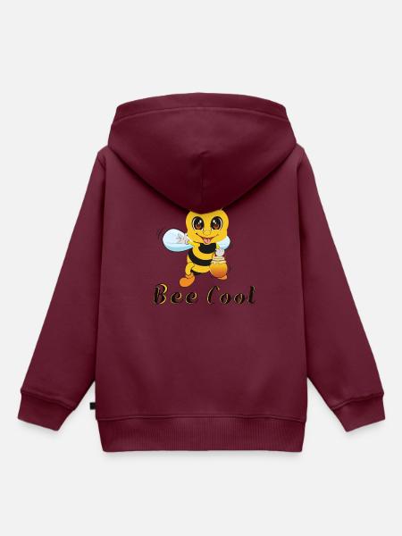 Bee Cool - Kinder Premium Organic Hoodie - Burgunderrot