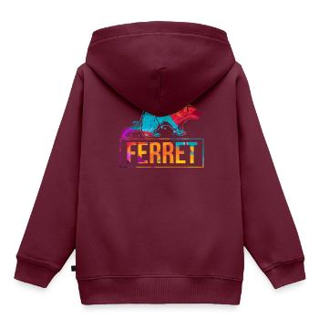 frettchen - Kinder Premium Organic Hoodie - Burgunderrot - Hinten - AI Model Kid Female (0cm)